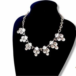 Neiman Marcus Silver and Clear Crystal Necklace